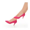 Fushcia Suede Low Heel Pumps for Women MA-017