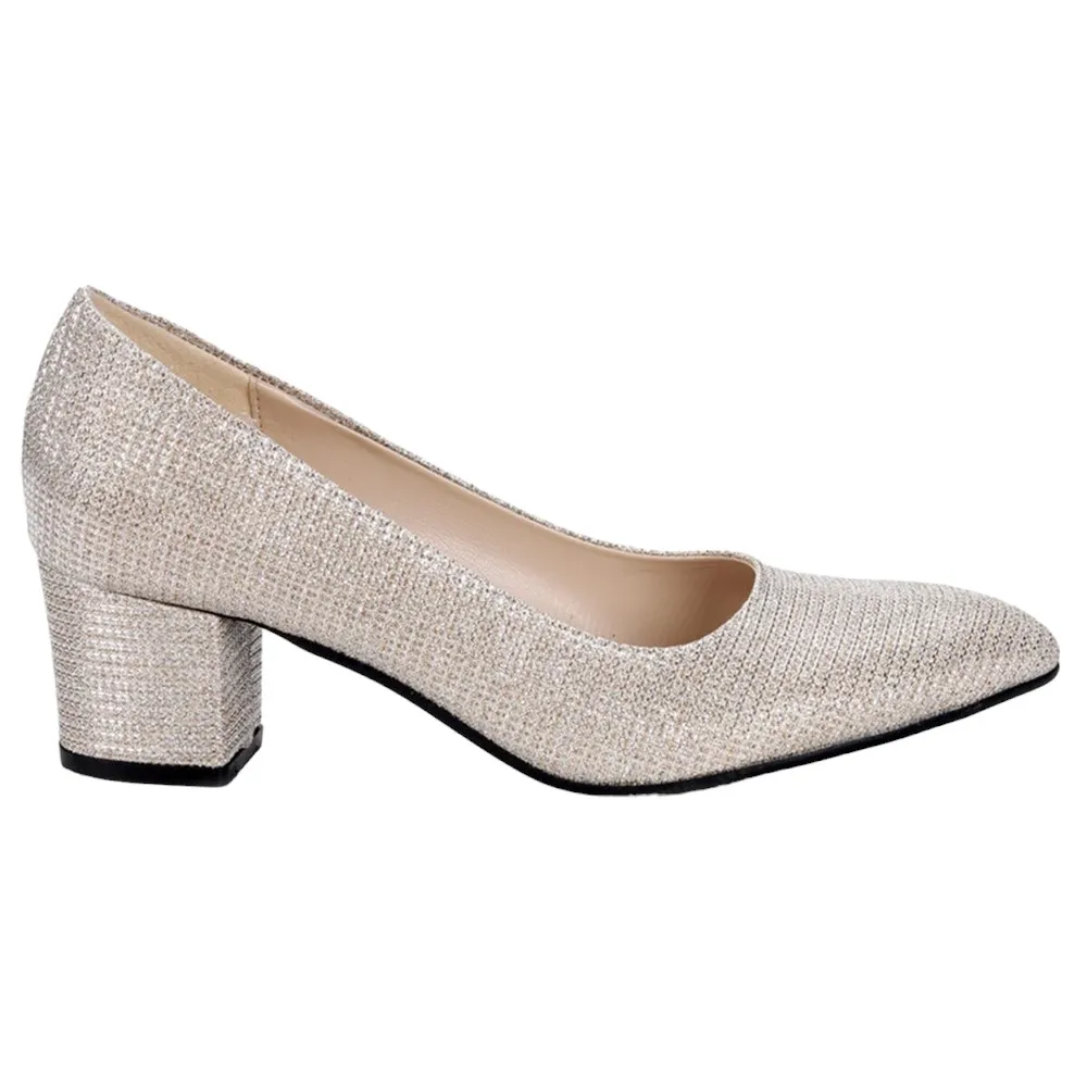 Gold Low Heel Dress Shoes Women MA-024