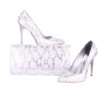 Gray Stiletto Shoes and Bag Set for Women