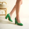 Green Chunky Heels for Women MA-023