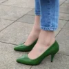 Green Low Heel Pumps for Women MA-017