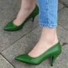 Green Low Heel Pumps for Women MA-017