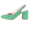 Green Thick Heel Ankle Strap Dress Shoes MA-028