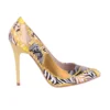 Yellow Stiletto Shoes and Bag Set for Women