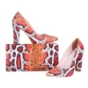 Orange Dress Shoe and Bag Set for Wedding