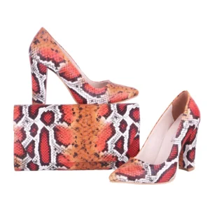 Orange Dress Shoe and Bag Set for Wedding