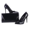 Black Stiletto Shoes and Bag Set for Women MA-021