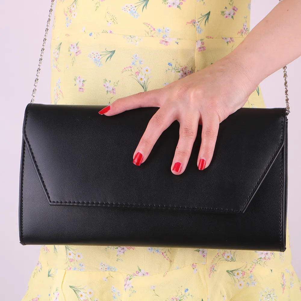 Black Platform Shoes and Bag Set for Women MA-027