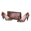 Leopard Kitten Heel Shoes and Bag Set for Women