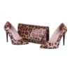 Leopard Stiletto Shoes and Bag Set for Women