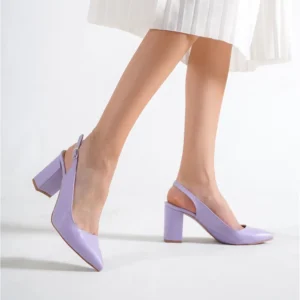 Lilac Ankle Strap Block Heel for Women MA-028