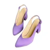 Lilac Thick Heel Ankle Strap Dress Shoes MA-028