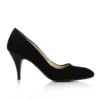 Black Suede Low Heel Pumps for Women MA-017