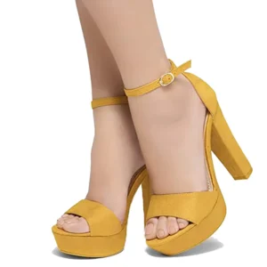 Mustard Platform High Heel Sandals for Women RA-157