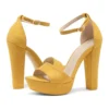 Mustard Platform High Heel Sandals for Women RA-157