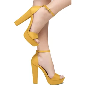 Mustard Platform High Heel Sandals for Women RA-157