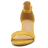 Mustard Suede Short Heel Sandals for Women RA-155