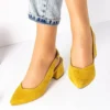 Mustard Thick Heel Ankle Strap Dress Shoes MA-028