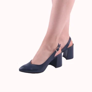 Navy Blue Ankle Strap Block Heel for Women MA-028