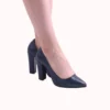 Navy Blue Chunky Heels for Women MA-023