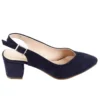 Navy Blue Thick Heel Ankle Strap Dress Shoes MA-028