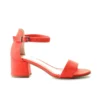 Orange Suede Short Heel Sandals for Women RA-155