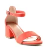 Orange Suede Short Heel Sandals for Women RA-155