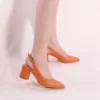 Orange Ankle Strap Block Heel for Women MA-028
