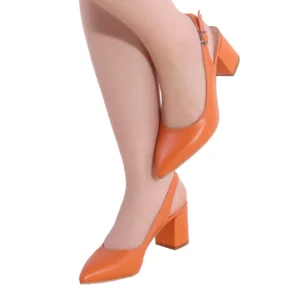 Orange Ankle Strap Block Heel for Women MA-028