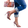 Orange Stiletto Shoes and Bag Set for Women