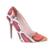 Orange Stiletto Shoes and Bag Set for Women