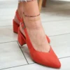 Orange Thick Heel Ankle Strap Dress Shoes MA-028