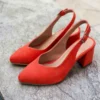 Orange Thick Heel Ankle Strap Dress Shoes MA-028
