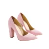 Pink Suede Chunky Heel Shoes for Ladies MA-023
