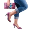 Pink Kitten Heel Shoes and Bag Set for Women