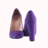 Purple Suede Chunky Heel Shoes for Ladies MA-023