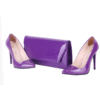Purple Stiletto Shoes and Bag Set for Women MA-021
