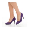Purple Suede Low Heel Pumps for Women MA-017