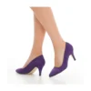 Purple Suede Low Heel Pumps for Women MA-017