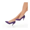Purple Suede Low Heel Pumps for Women MA-017
