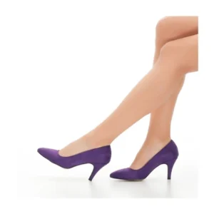 Purple Suede Low Heel Pumps for Women MA-017