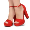 Red Platform High Heel Sandals for Women RA-157