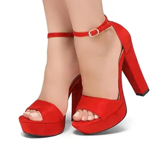 Red Platform High Heel Sandals for Women RA-157
