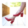 Red Ankle Strap Block Heel for Women MA-028