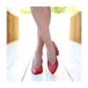 Red Ankle Strap Block Heel for Women MA-028