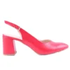 Red Ankle Strap Block Heel for Women MA-028