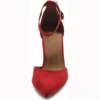 Red Ankle Strap Party Pumps Women RA-062