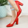 Red Chunky Heels for Women MA-023