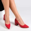 Red Low Heel Shoes for Women MA-024
