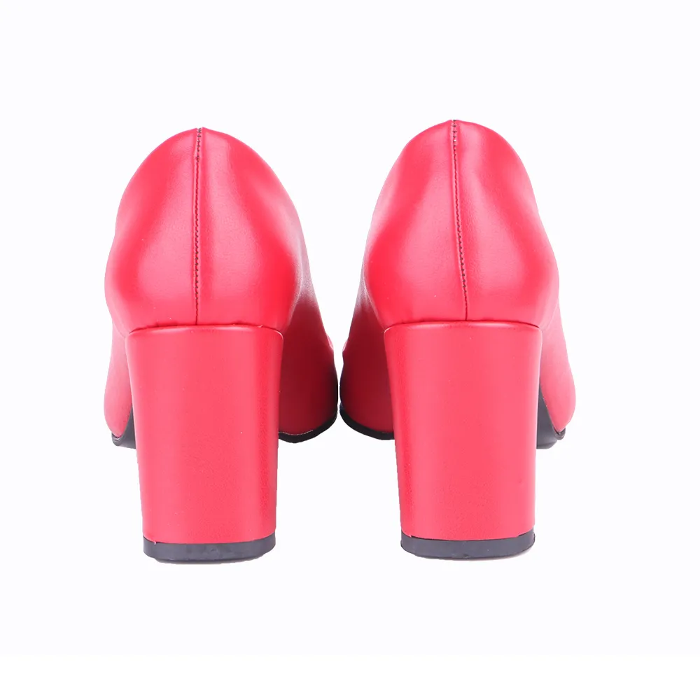 Red Low Heel Shoes for Women MA-024